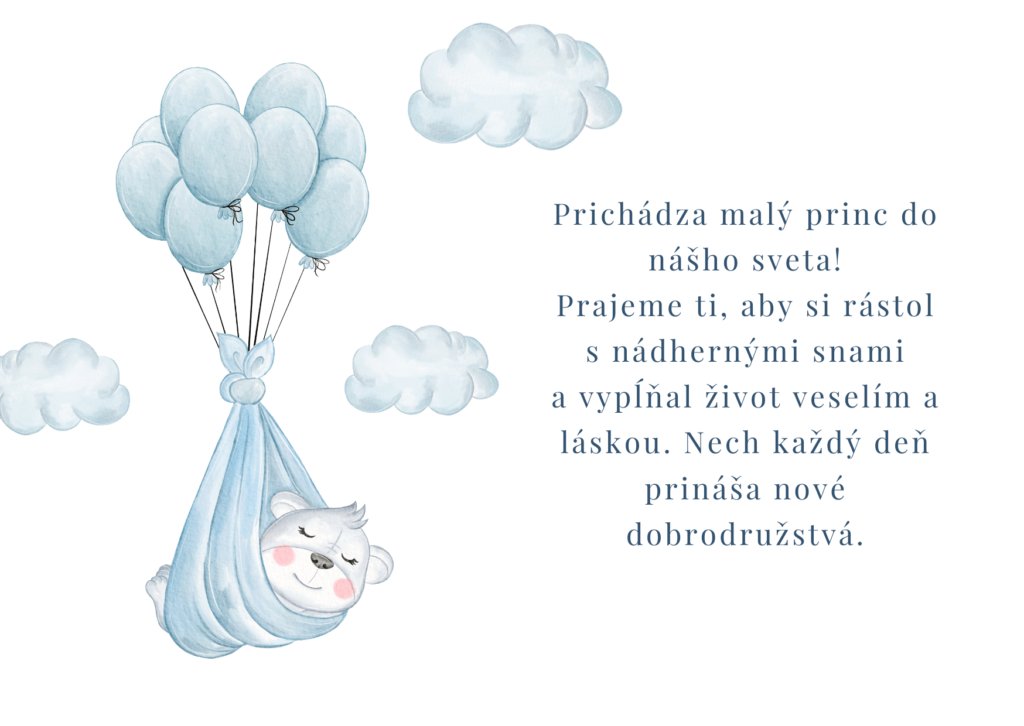 Blahoželanie k narodeniu chlapčeka