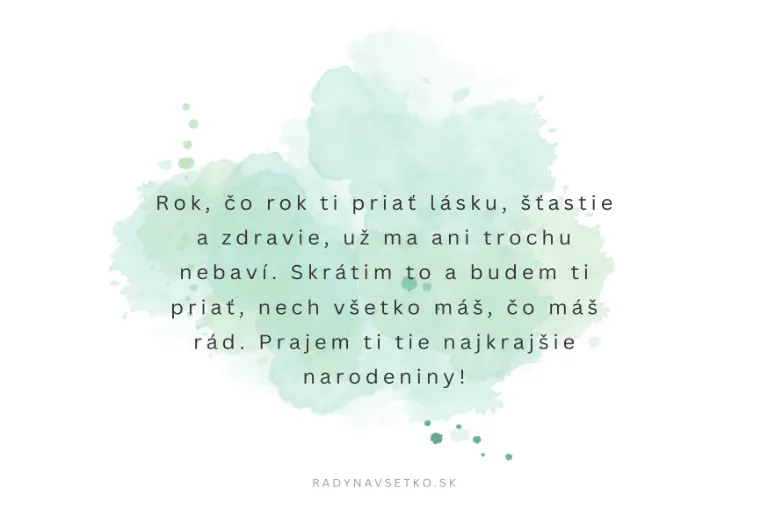 Blahoželanie k narodeninám pre muža