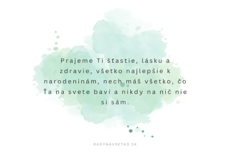 Blahoželanie k narodeninám pre muža