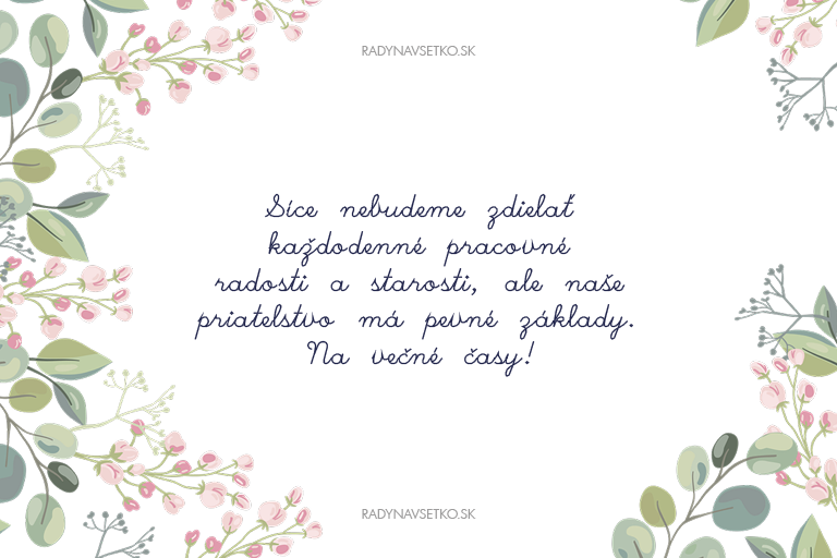 Priateľské blahoželanie k odchodu z práce