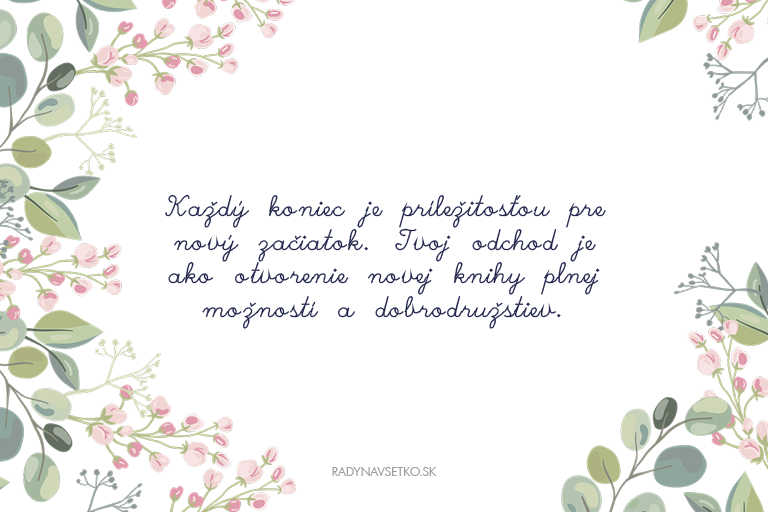 Motivačné blahoželanie k odchodu z práce