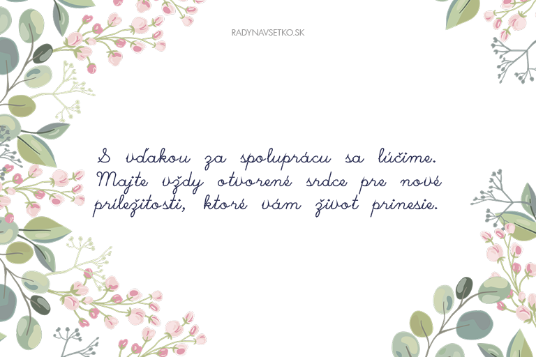 Milé priania k odchodu z práce