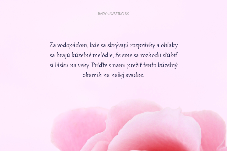 Rozprávkový text na svadobné oznámenia