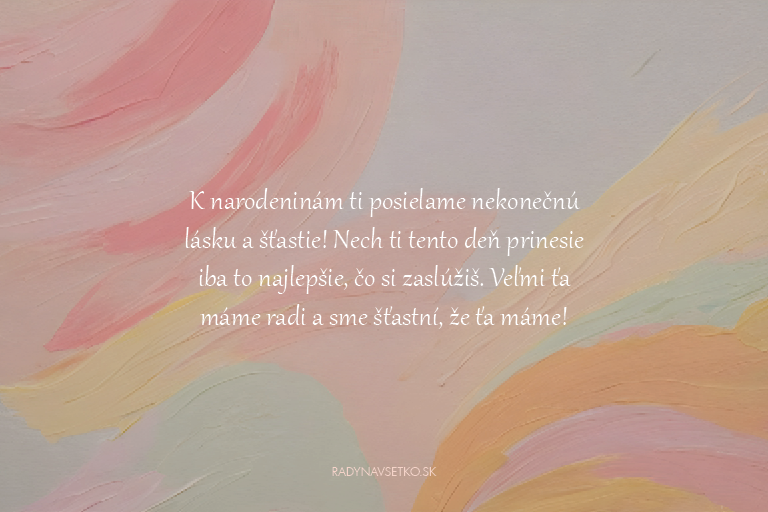 Detské prianie k narodeninám s láskou