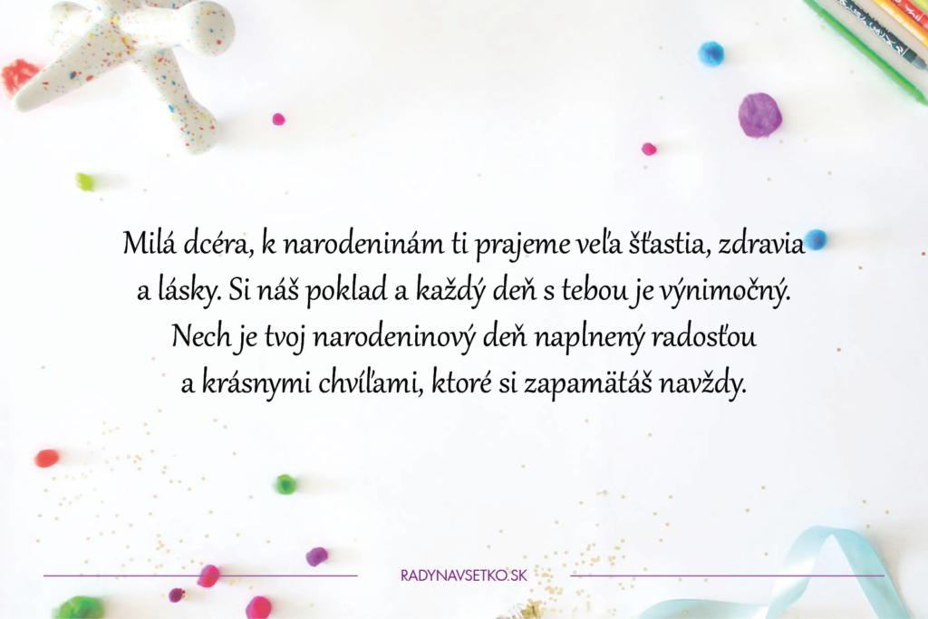 Priania k narodeninám pre dcéru