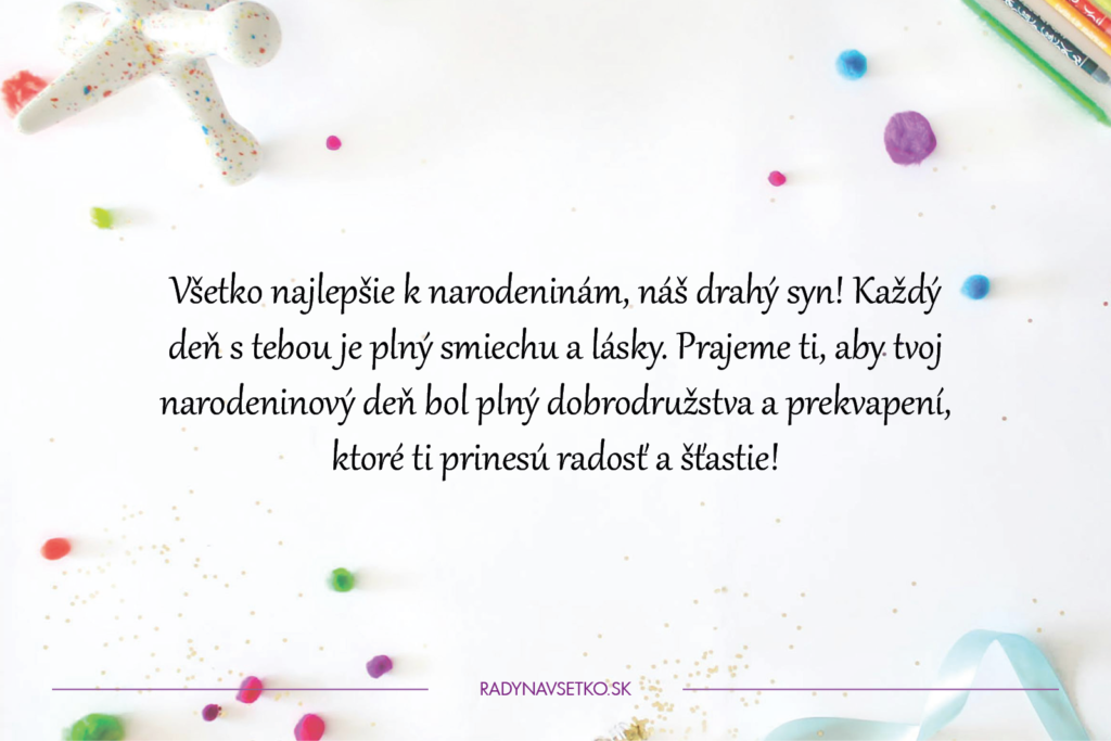 Priania k narodeninám pre syna